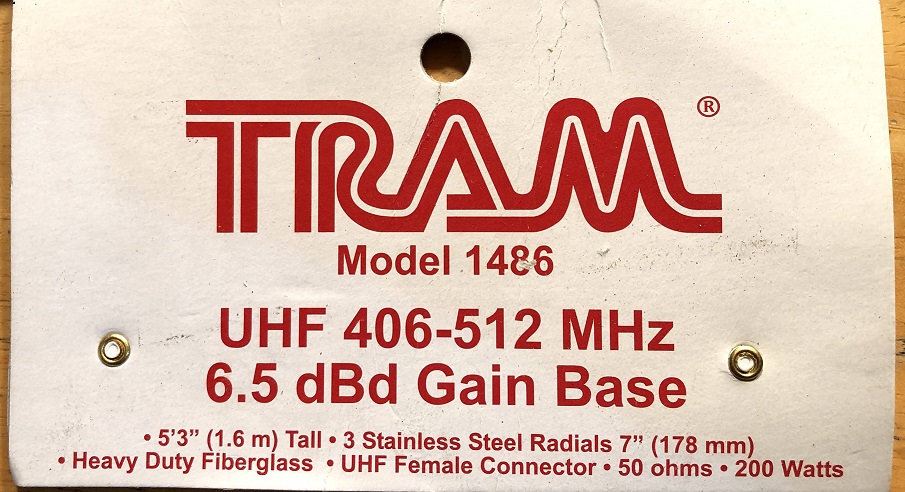 TRAM 1486 UHF Land Mobile Base Antenna 
